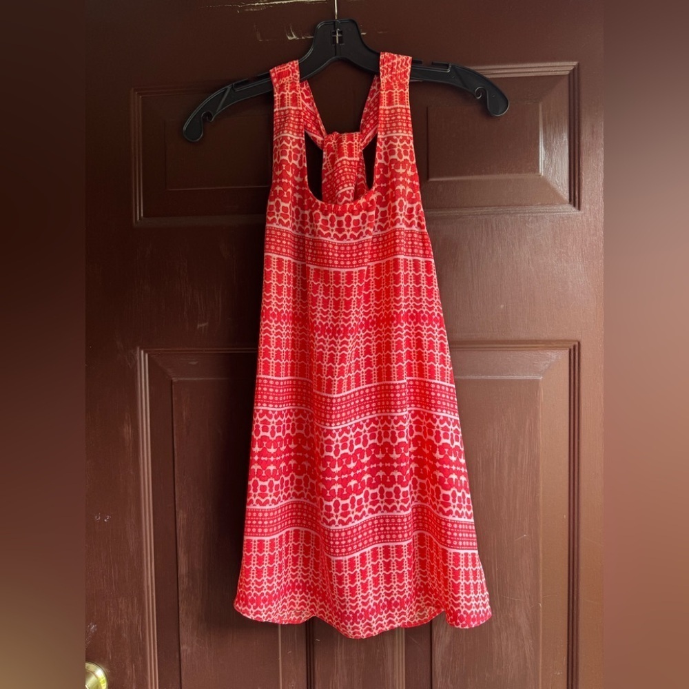 Cynthia Rowley Orange and White Sleeveless Tank Top Size Large